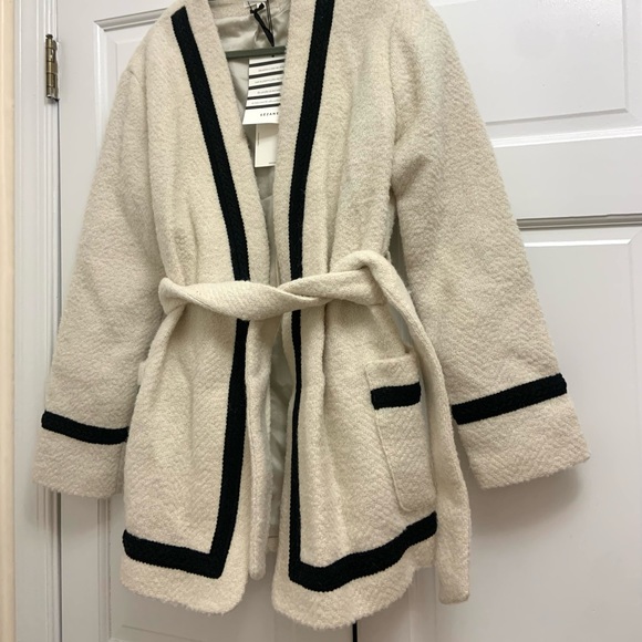 RARE Sézane Short Wrapover Coat Size 6 - Picture 6 of 6